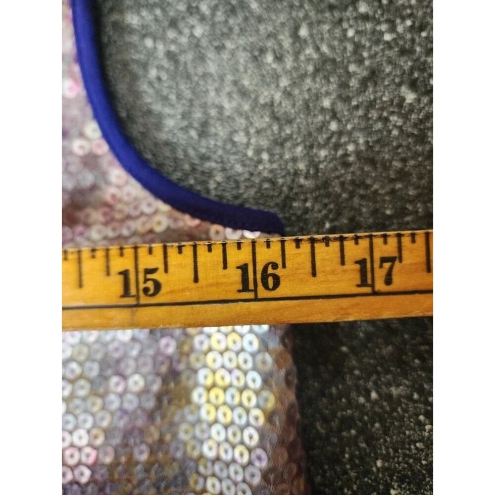 Chico's Sz 0 Shimmering Sequin Blouse Tank Purple Multi Holiday New Year Modern - Picture 7 of 7